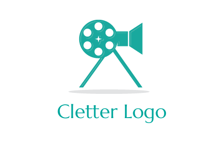 film reel incorporated with camera logo