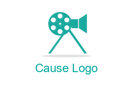 film reel incorporated with camera logo