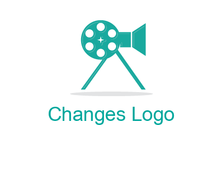 film reel incorporated with camera logo