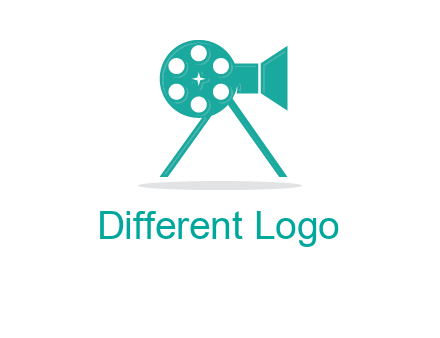 film reel incorporated with camera logo