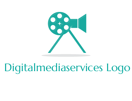 film reel incorporated with camera logo