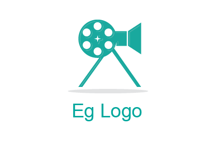 film reel incorporated with camera logo
