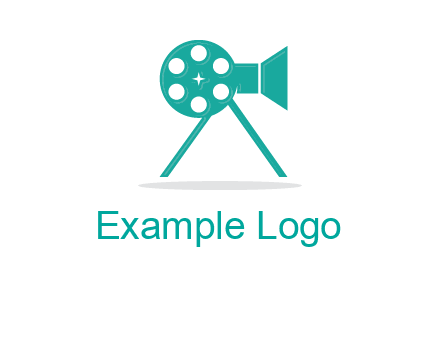 film reel incorporated with camera logo
