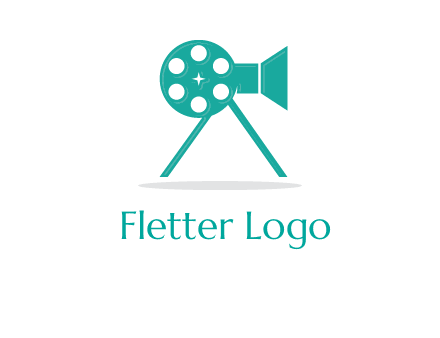 film reel incorporated with camera logo