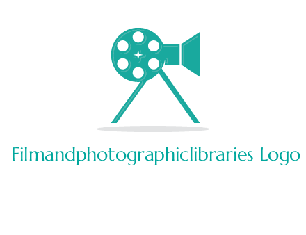 film reel incorporated with camera logo