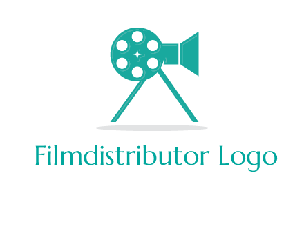 film reel incorporated with camera logo