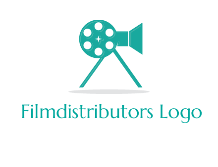 film reel incorporated with camera logo