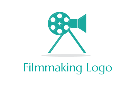film reel incorporated with camera logo