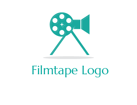 film reel incorporated with camera logo