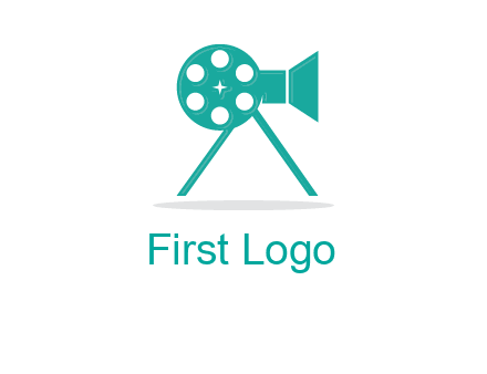 film reel incorporated with camera logo