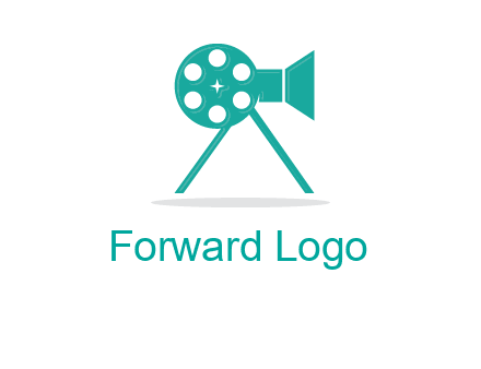 film reel incorporated with camera logo