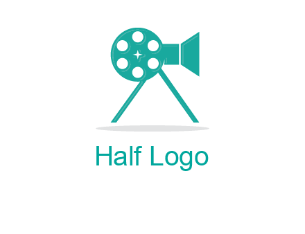 film reel incorporated with camera logo
