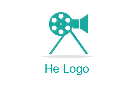 film reel incorporated with camera logo