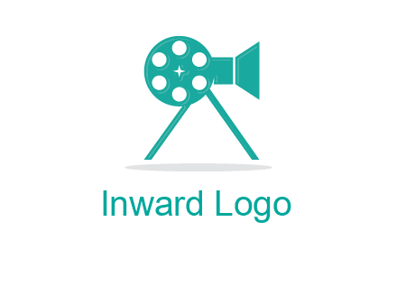 film reel incorporated with camera logo