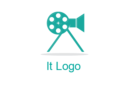 film reel incorporated with camera logo