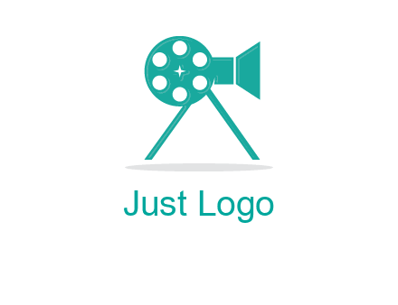film reel incorporated with camera logo