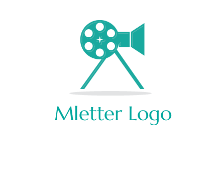 film reel incorporated with camera logo