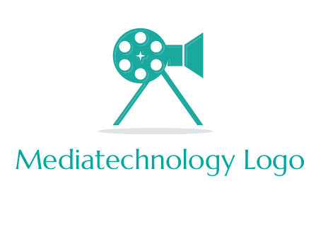 film reel incorporated with camera logo