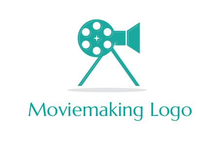 film reel incorporated with camera logo