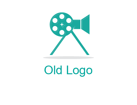 film reel incorporated with camera logo