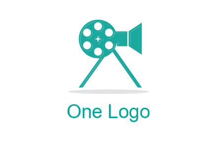 film reel incorporated with camera logo