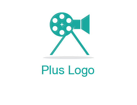 film reel incorporated with camera logo