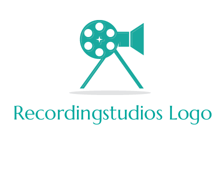 film reel incorporated with camera logo