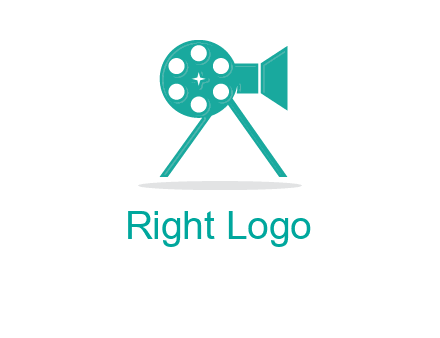 film reel incorporated with camera logo