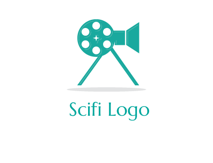 film reel incorporated with camera logo