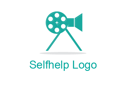 film reel incorporated with camera logo