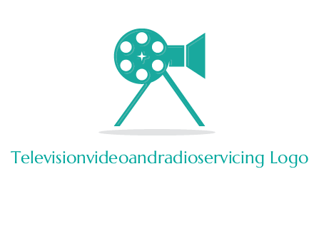 film reel incorporated with camera logo