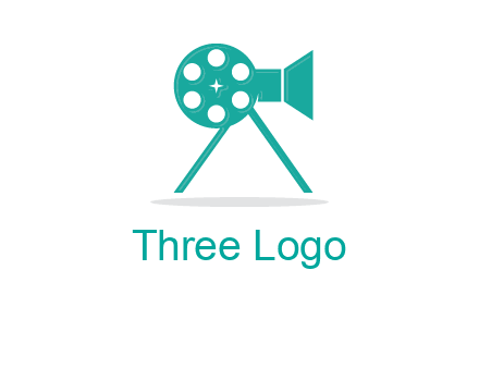 film reel incorporated with camera logo