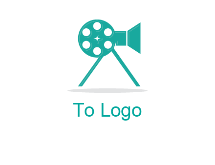 film reel incorporated with camera logo