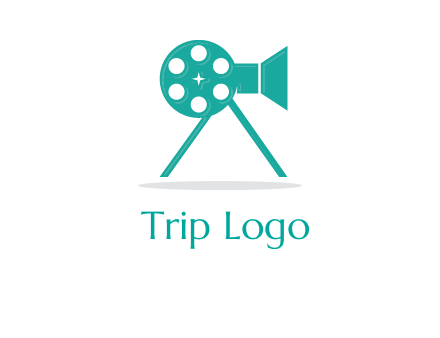 film reel incorporated with camera logo