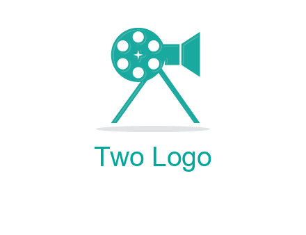 film reel incorporated with camera logo