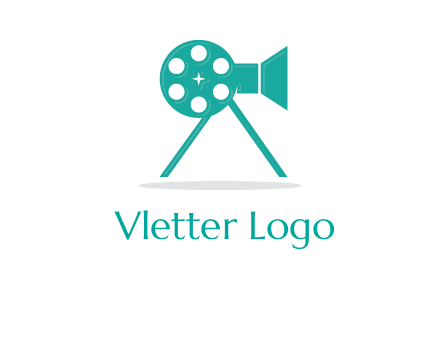 film reel incorporated with camera logo