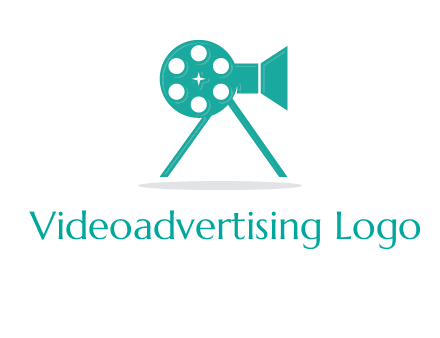 film reel incorporated with camera logo