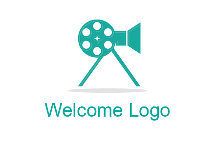 film reel incorporated with camera logo