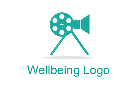 film reel incorporated with camera logo