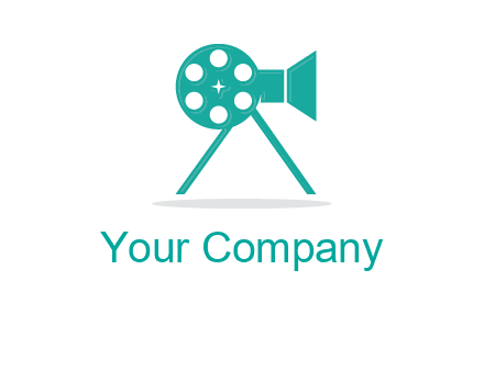 film reel incorporated with camera logo