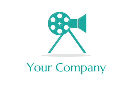 film reel incorporated with camera logo