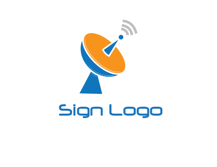 satellite with signals logo