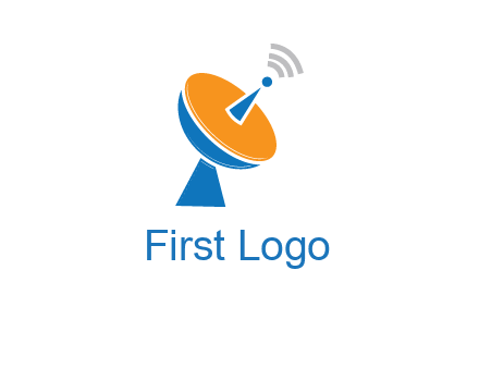 satellite with signals logo