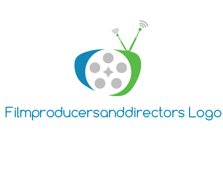 film reel incorporated with abstract television logo