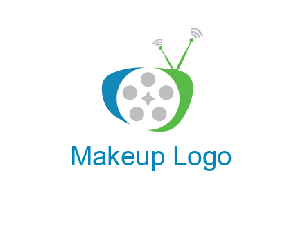 film reel incorporated with abstract television logo