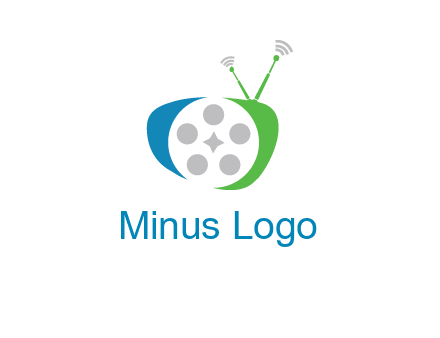 film reel incorporated with abstract television logo