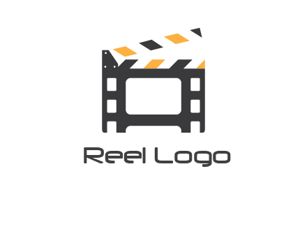 film reel incorporated with clapper board logo