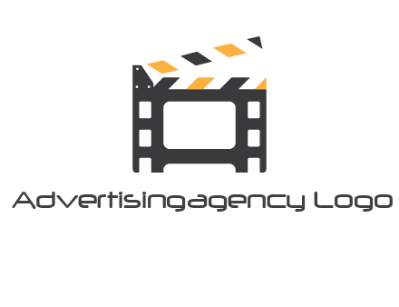 film reel incorporated with clapper board logo