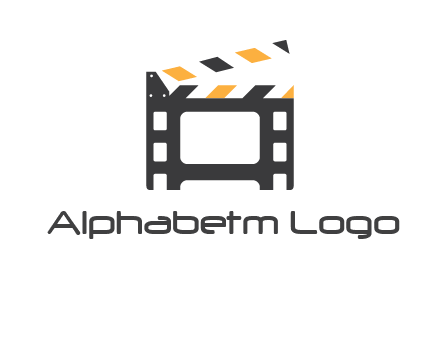 film reel incorporated with clapper board logo