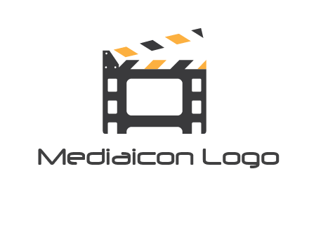 film reel incorporated with clapper board logo